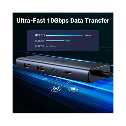Hub USB-C UGREEN CM498 (45379), 2 x USB-A 3.2 - 3 x USB-C - 2 x HDMI, Cinzento