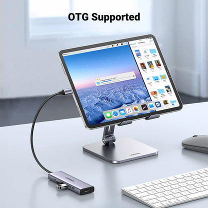 Hub USB-C UGREEN CM511 (15596), 3 x USB-A 3.0 - 1 x USB-C - 1 x HDMI, Gri