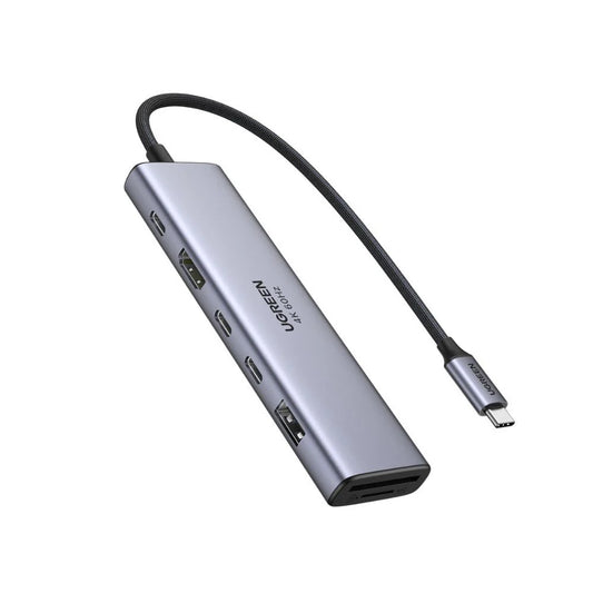 Hub USB-C UGREEN CM511 (45521), 1 x USB-A 3.2 - 3 x USB-C - 1 x HDMI - 1 x SD - 1 x microSD, Cinzento