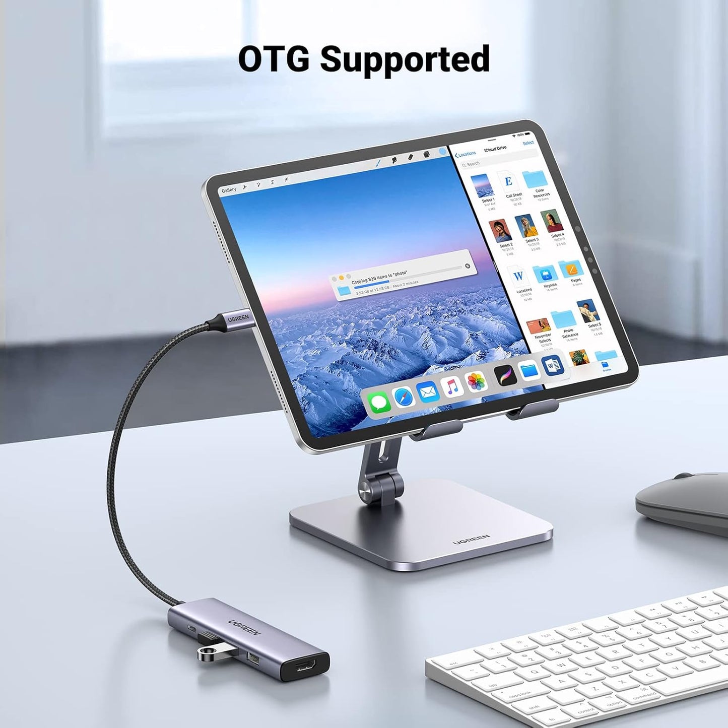 Hub USB-C UGREEN CM511, 3 x USB-A 3.0 - 1 x USB-C - 1 x HDMI, Cinzento