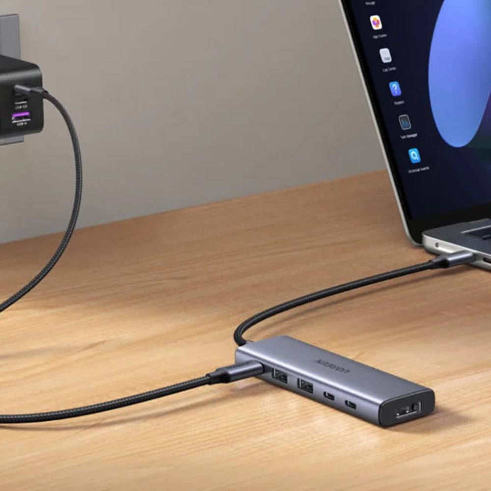 Hub USB-C UGREEN CM511 (75586), 6 em 1, Cinzento
