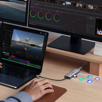 Hub USB-C UGREEN CM511 (75586), 6 em 1, Cinzento