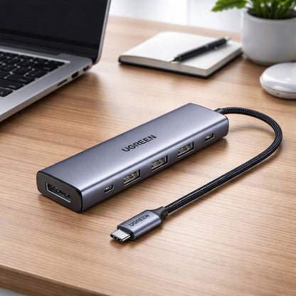 Hub USB-C UGREEN CM511 (75642), 6 em 1, Cinzento