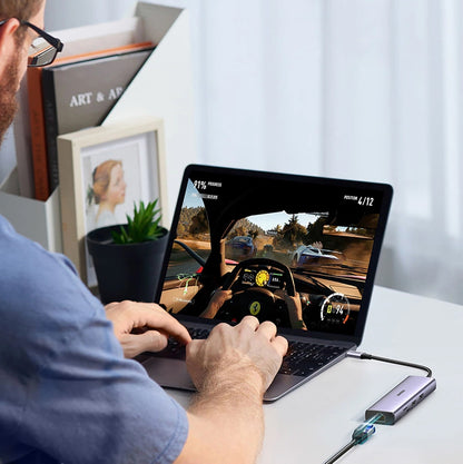 Hub USB-C UGREEN CM512 (90568), 2 x USB-A 3.0 - 1 x USB-C - 1 x HDMI - 1 x RJ45 - 1 x SD - 1 x microSD, Cinzento