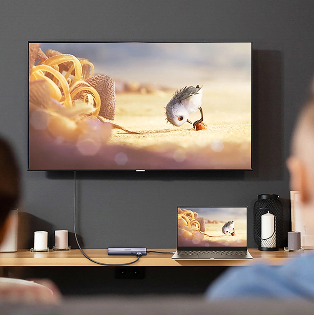 Hub USB-C UGREEN CM512 (90568), 2 x USB-A 3.0 - 1 x USB-C - 1 x HDMI - 1 x RJ45 - 1 x SD - 1 x microSD, Cinzento