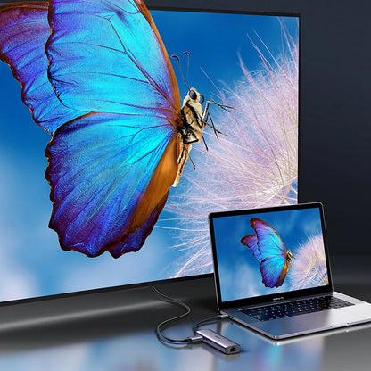 Hub USB-C UGREEN CM512 (90568), 2 x USB-A 3.0 - 1 x USB-C - 1 x HDMI - 1 x RJ45 - 1 x SD - 1 x microSD, Cinzento