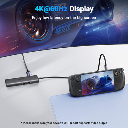 Hub USB-C UGREEN CM512 (45000), 2 x USB-A 3.2 - 2 x USB-C - 1 X HDMI - 1 x RJ45, Cinzento