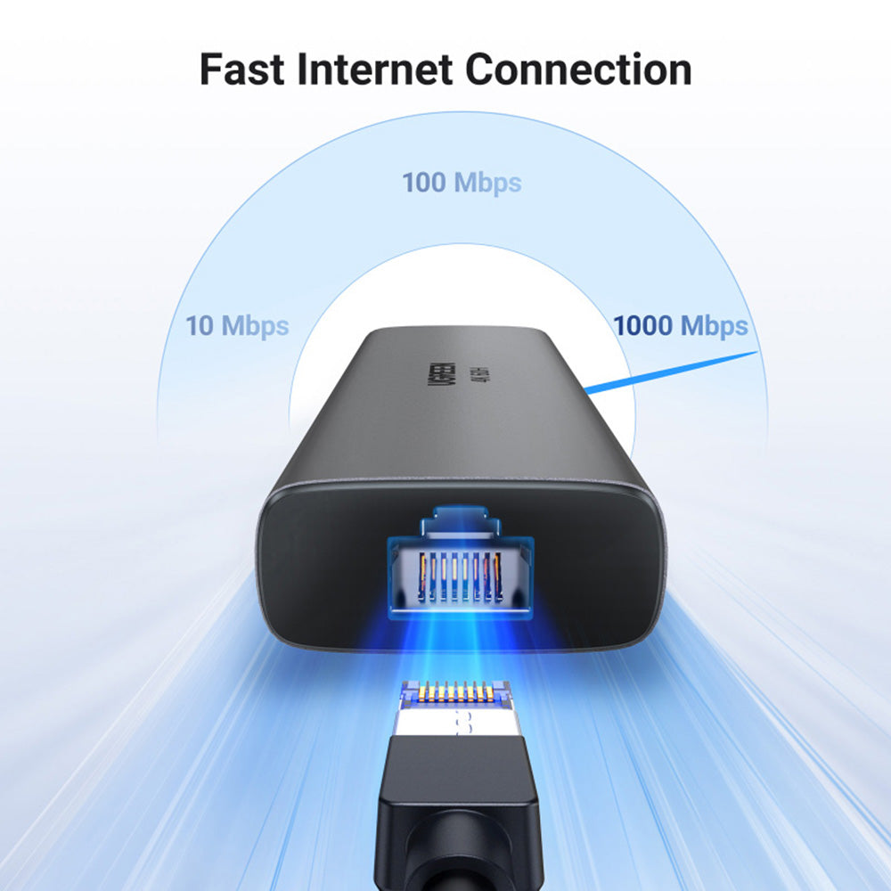 Hub USB-C UGREEN CM512 (45000), 2 x USB-A 3.2 - 2 x USB-C - 1 X HDMI - 1 x RJ45, Cinzento