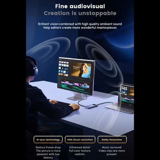 Hub USB-C UGREEN CM888 (45155) Uno, 6in1, Cinzento