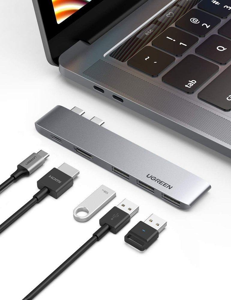 Hub USB-C UGREEN para Apple MacBook Pro / Air Series, 3 x USB-A 3.0 - 1 x USB-C - 1 x HDMI, Cinzento