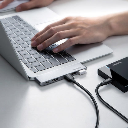 Hub USB-C UGREEN para Apple MacBook Pro / Air Series, 3 x USB-A 3.0 - 1 x USB-C - 1 x HDMI, Cinzento