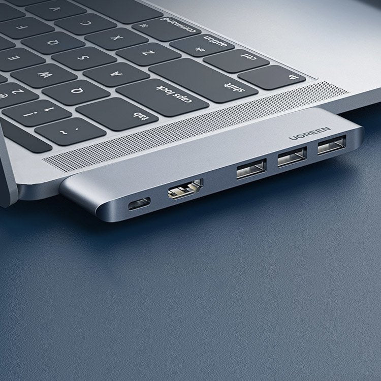 Hub USB-C UGREEN para Apple MacBook Pro / Air Series, 3 x USB-A 3.0 - 1 x USB-C - 1 x HDMI, Cinzento
