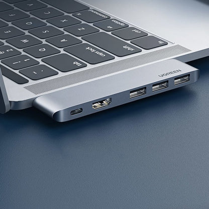 Hub USB-C UGREEN para Apple MacBook Pro / Air Series, 3 x USB-A 3.0 - 1 x USB-C - 1 x HDMI, Cinzento