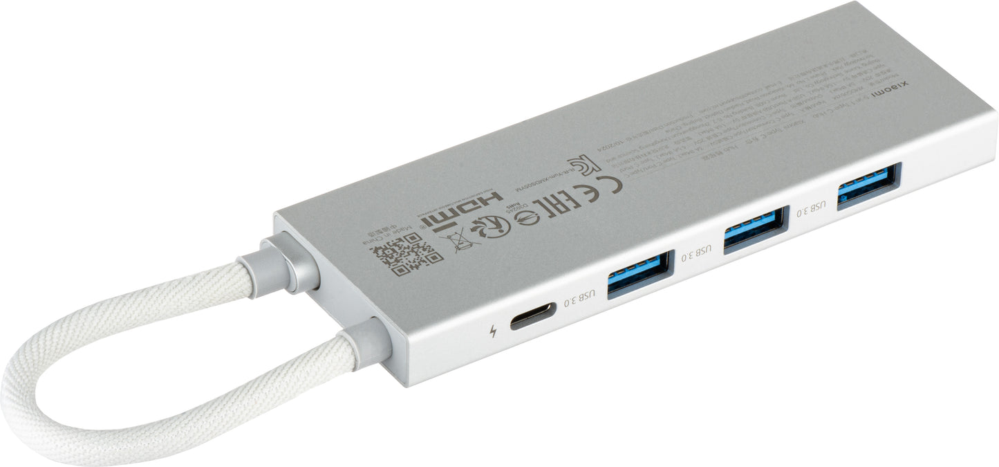 Hub USB-C Xiaomi, 3 x USB-A 3.0 - 1 x USB-C - 1 x HDMI, Branco BHR8804GL