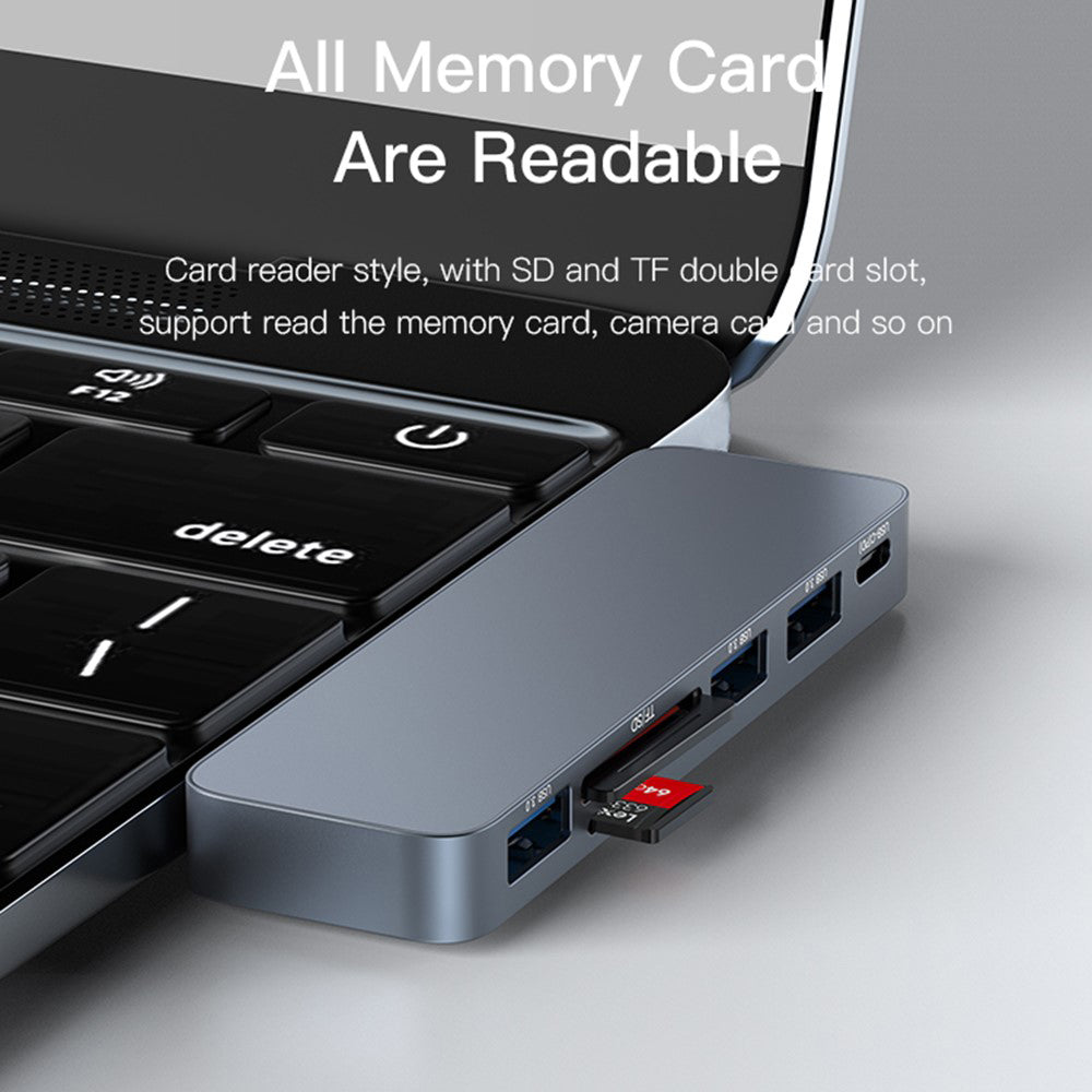 Hub USB-C Yesido HB10 para Apple MacBook Pro / Air, 6 em 1, Cinzento