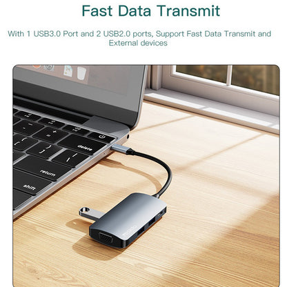 Hub USB-C Yesido HB16, 7 em 1, Cinzento