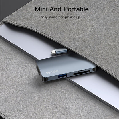 Hub USB-C Yesido HB16, 7 em 1, Cinzento
