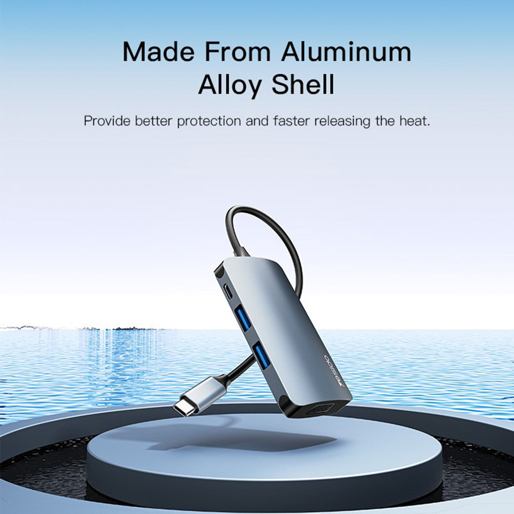 Hub USB-C Yesido HB16, 7 em 1, Cinzento