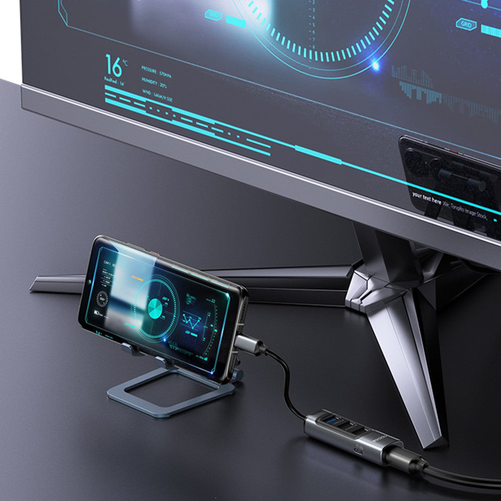 Hub USB-C Yesido HB24, 5 em 1, Cinzento