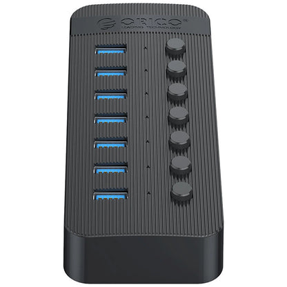 Hub USB Orico CT2U3-7AB, 7 x USB-A 3.0, Preto