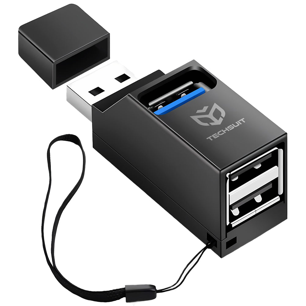 Hub USB Techsuit H11 EchoLink, 3 em 1, Preto