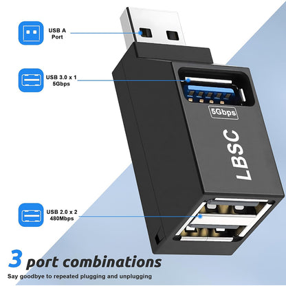 Hub USB Techsuit H11 EchoLink, 3 em 1, Preto