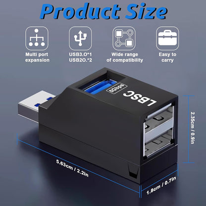 Hub USB Techsuit H11 EchoLink, 3 em 1, Preto