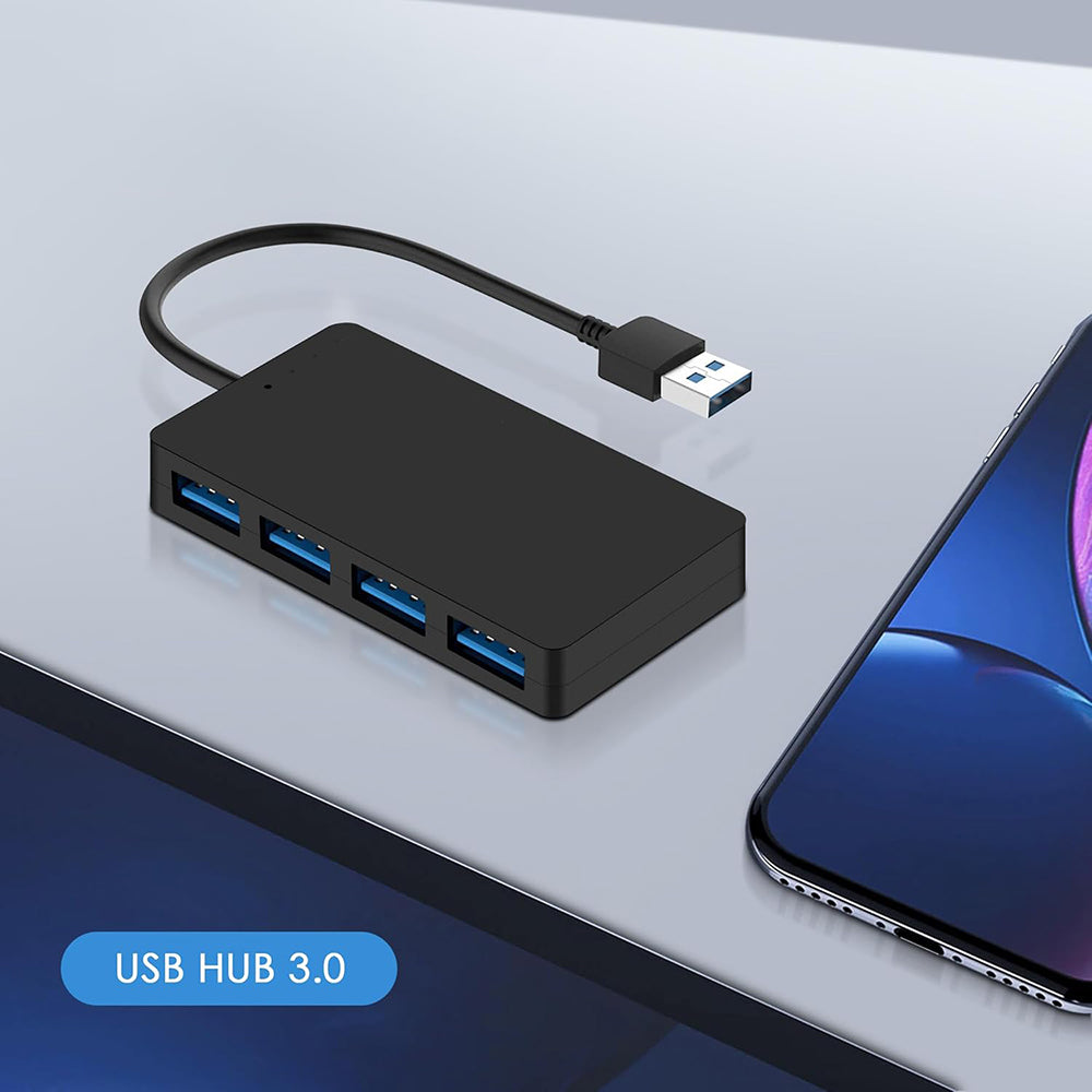 Hub USB Techsuit H15 QuantumNode, 4 em 1, Preto