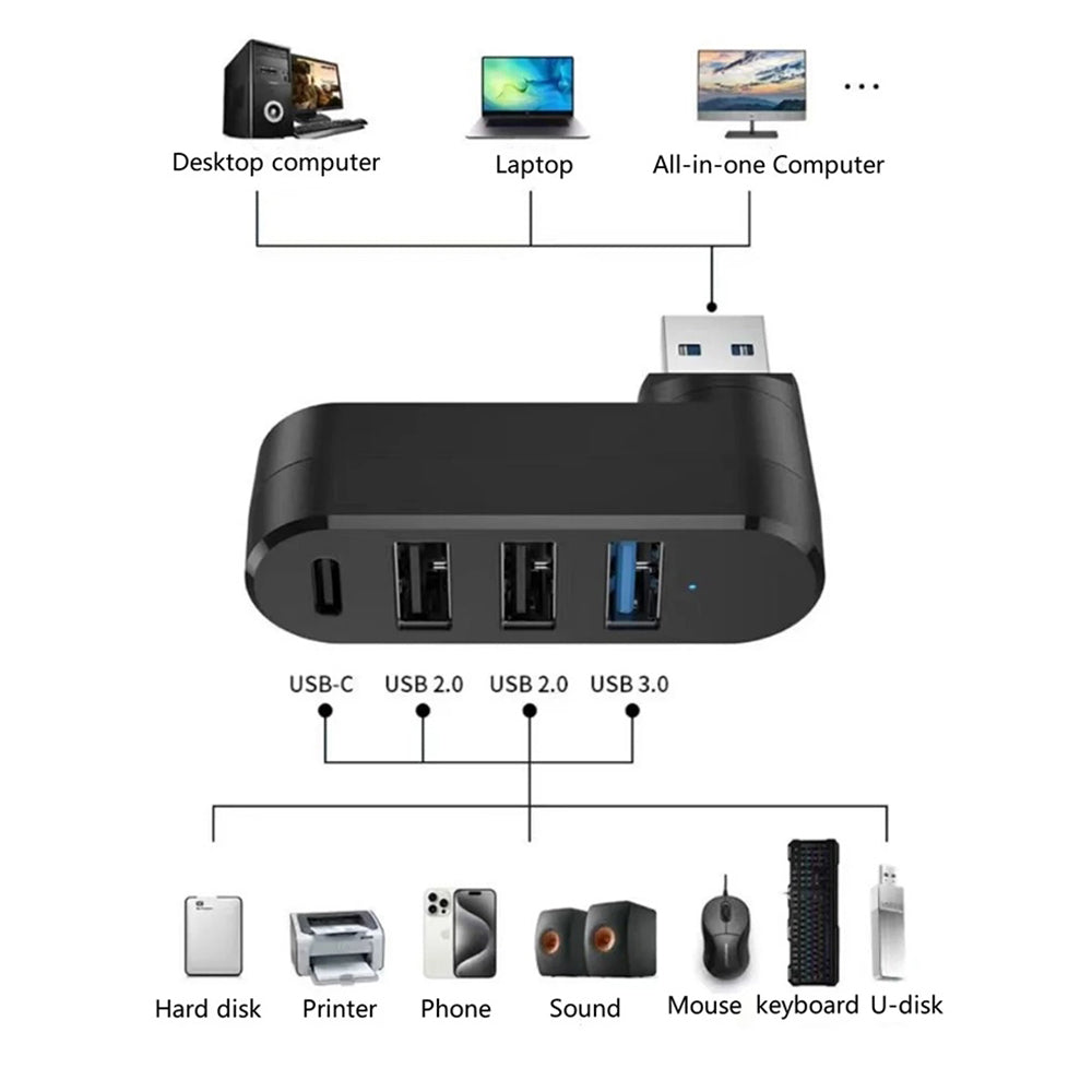 Hub USB Techsuit H17 SplitterNode, 4in1, Preto