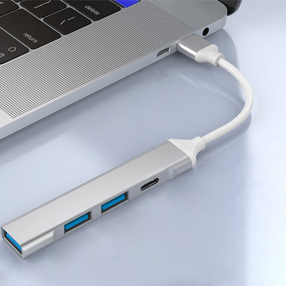 Hub USB Techsuit H19 PolarisBridge, 4 em 1, Cinza Branco