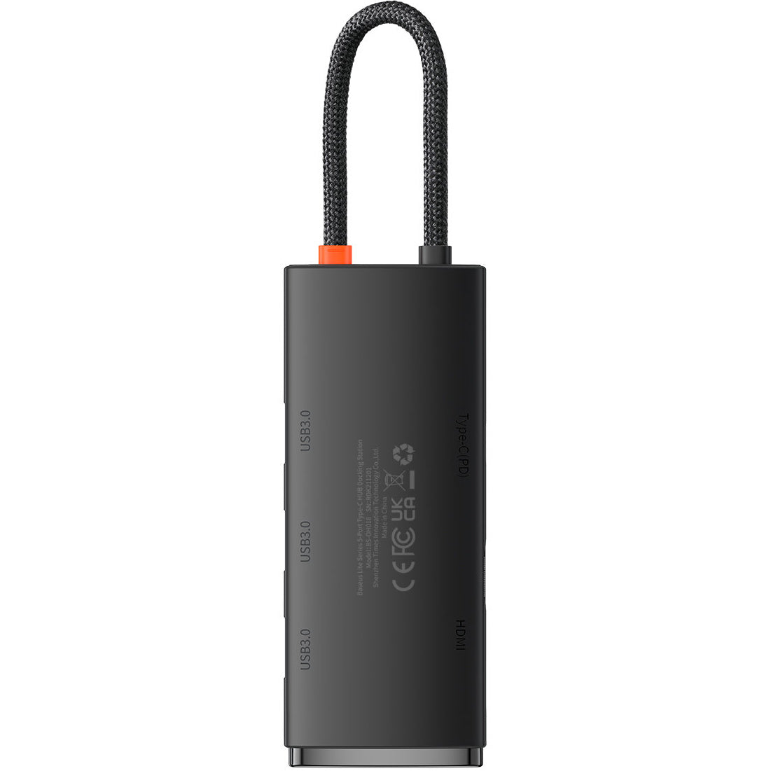 Hub USB-C Baseus Lite, 3 X USB-A 3.0 - USB-C - HDMI, Preto WKQX040001