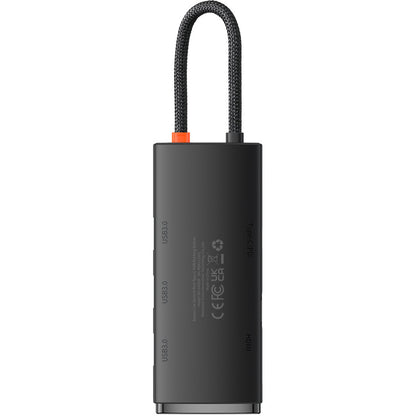 Hub USB-C Baseus Lite, 3 X USB-A 3.0 - USB-C - HDMI, Preto WKQX040001