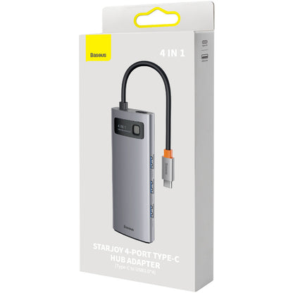 Hub USB-C Baseus Metal Gleam, 4 x USB-A 3.0, Cinzento WKWG070013