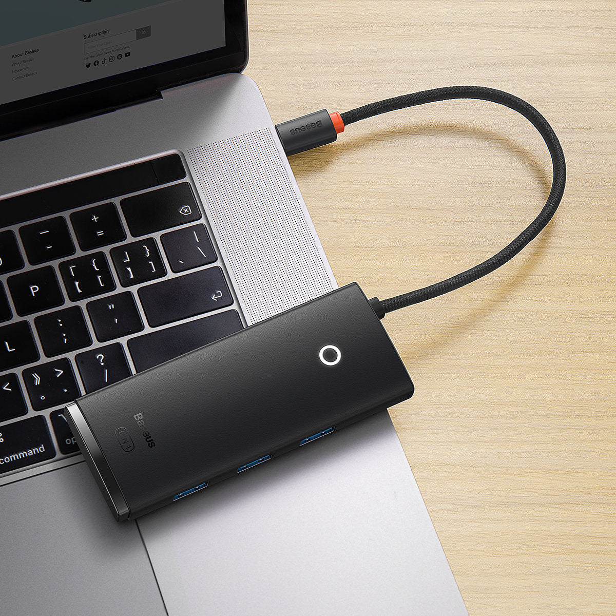 Hub USB-C Baseus Lite, 3 X USB-A 3.0 - USB-C - HDMI, Preto WKQX040001