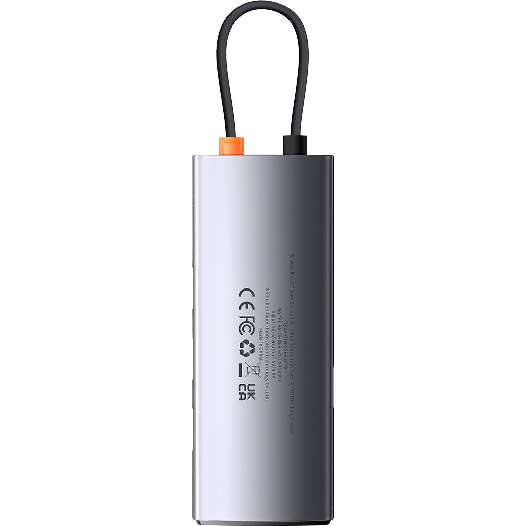 Hub USB-C Baseus Metal Gleam, 4 x USB-A 3.0, Cinzento WKWG070013