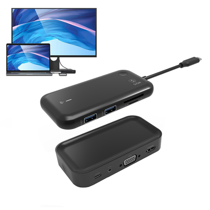 Concentrador USB-C SiGN, 1 x USB-C - 1 x HDMI - 1 x VGA - 1 x ficha de 3,5 mm, preto SN-TVBT01 SN-TVBT01