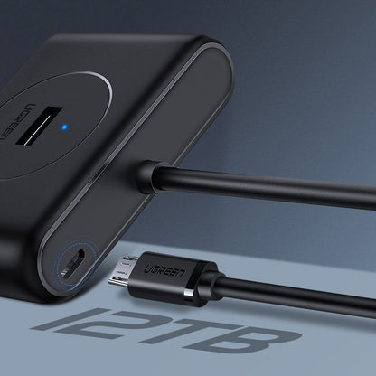 Hub USB UGREEN CR113, 4 x USB-A 3.0, 1m, Preto