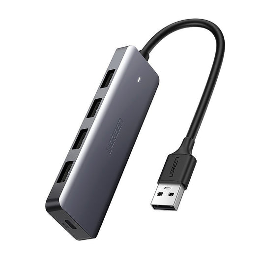 Hub USB UGREEN CM219, 4 x USB-A 3.0 - 1 x USB-C, Cinzento