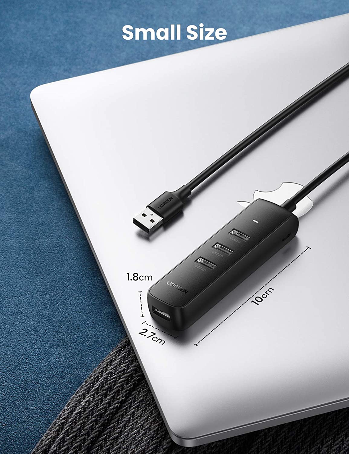 Hub USB UGREEN CM416, 4 x USB-A 3.0, 1m, Preto