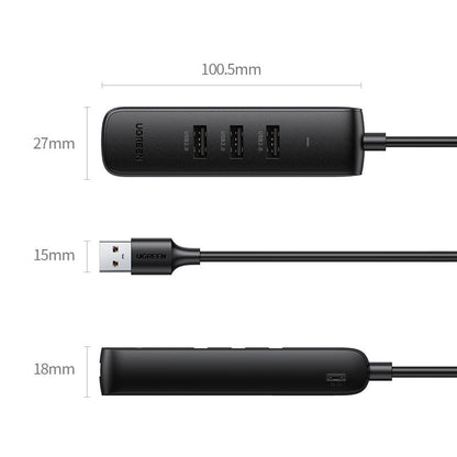 Hub USB UGREEN CM416, 4 x USB-A 3.0, 1m, Preto