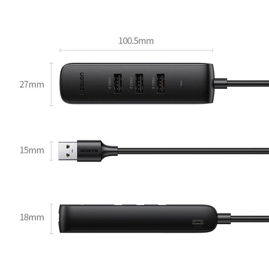 Hub USB UGREEN CM416, 4 x USB-A 3.0, 1m, Preto