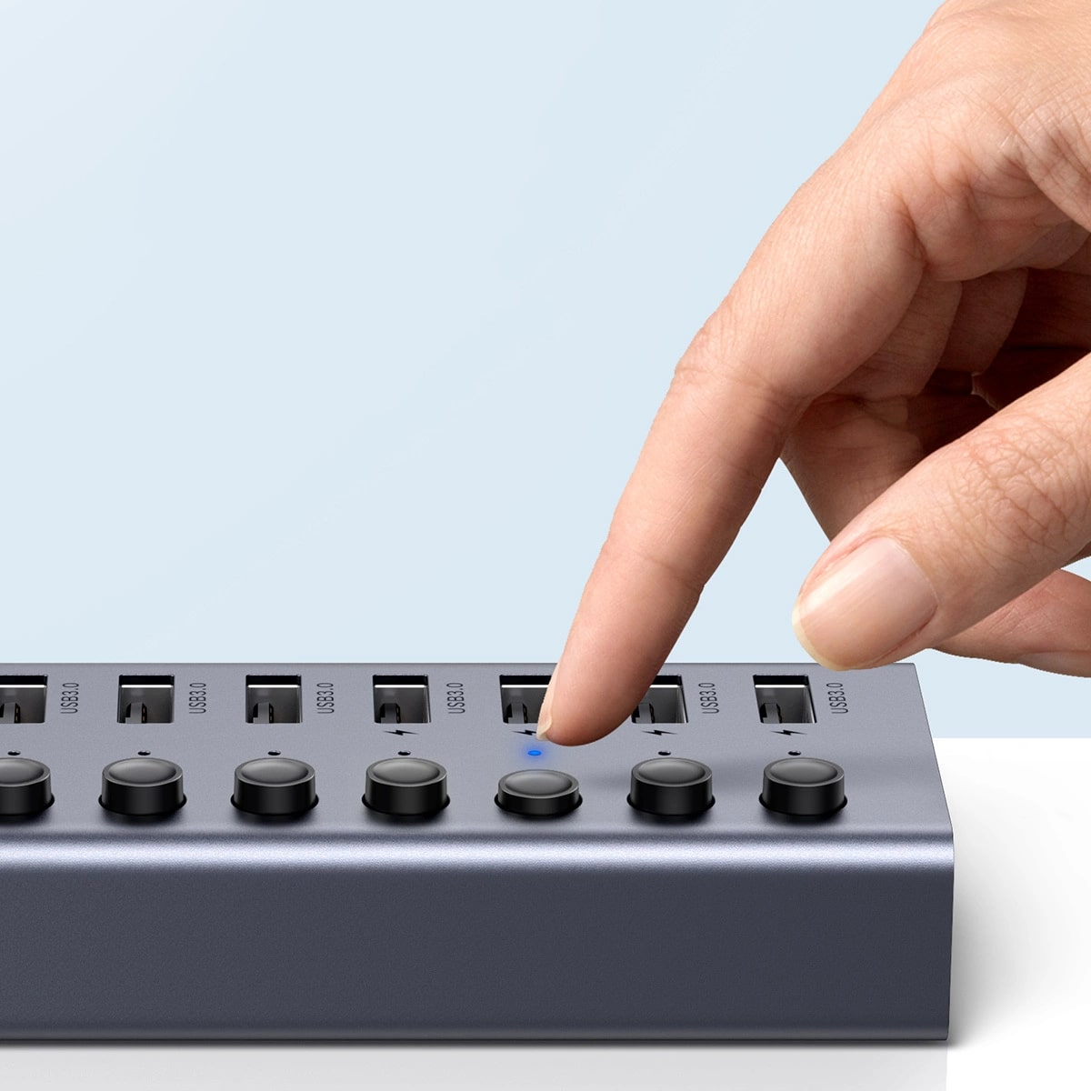 Hub USB UGREEN CM481, 7 x USB-A 3.0, Cinzento