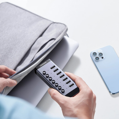 Hub USB UGREEN CM481, 7 x USB-A 3.0, Cinzento