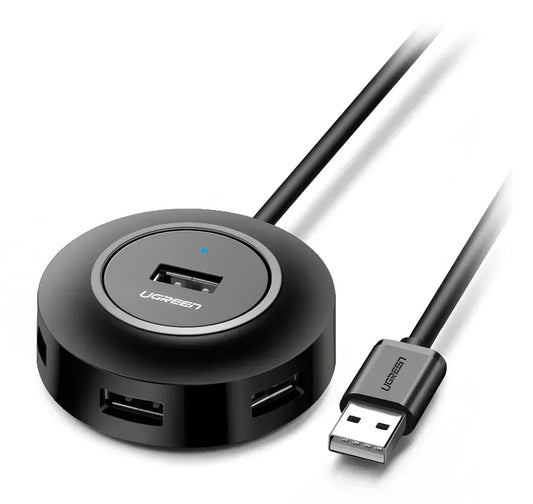 Hub USB UGREEN CR106, 4 x USB-A, 1m, Preto