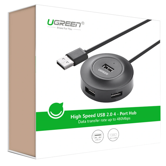 Hub USB UGREEN CR106, 4 x USB-A, 1m, Preto