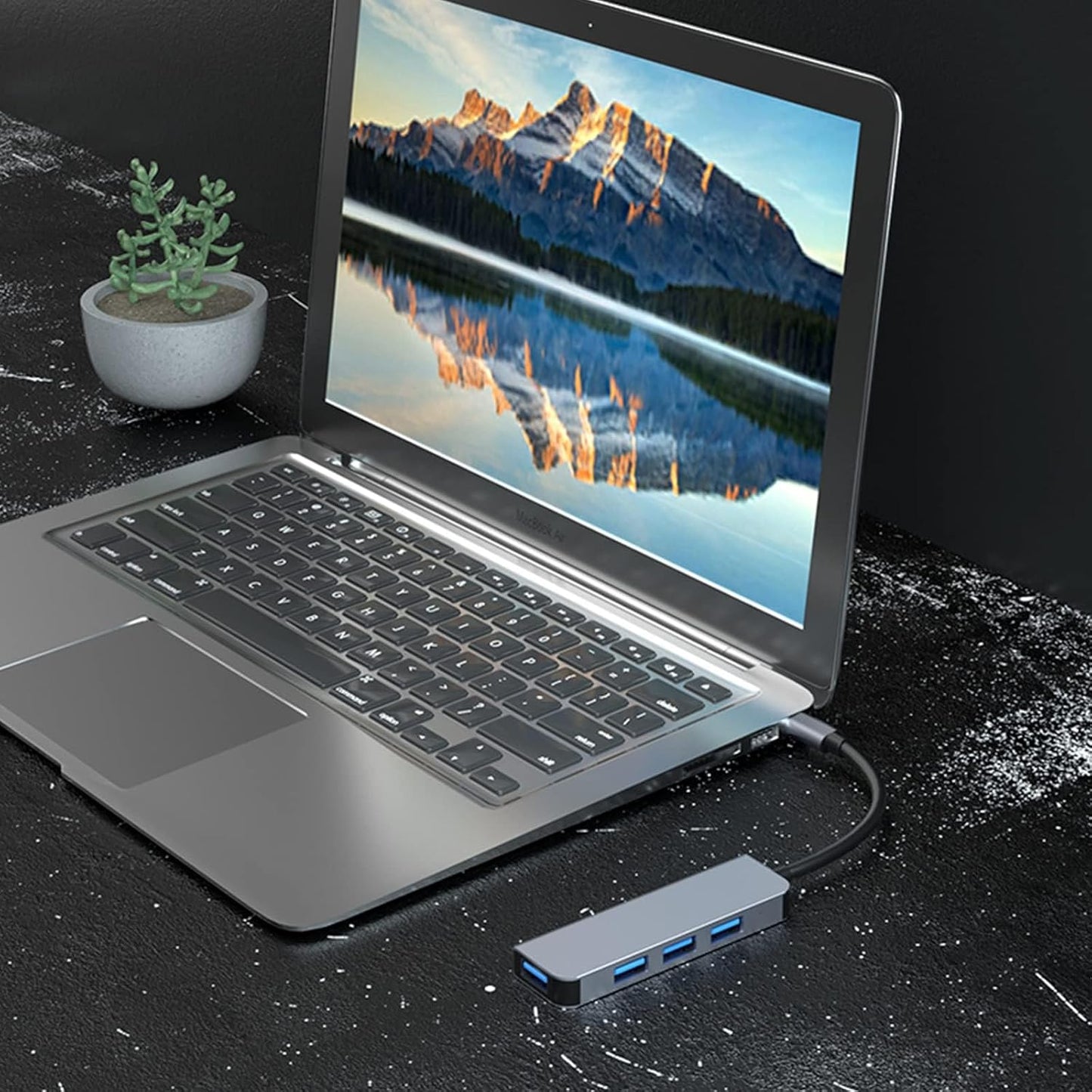 Hub USB / USB-C Techsuit H8 DataBridge, 4 em 1, Cinzento