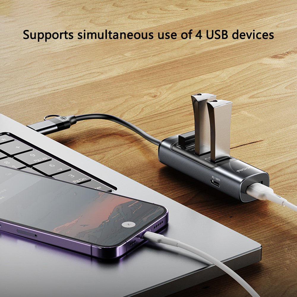Hub USB / USB-C Yesido HB20, 5in1, Cinzento