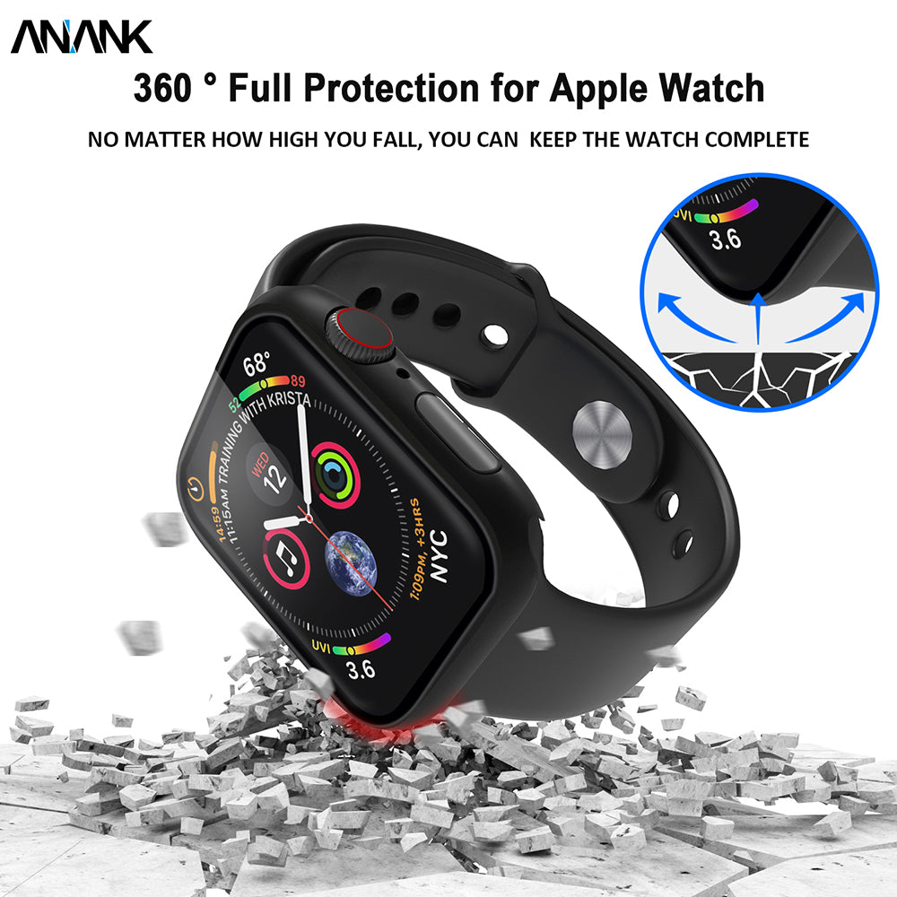 Capa Anank Screen Guard para Apple Watch Series 7 41mm, Preta