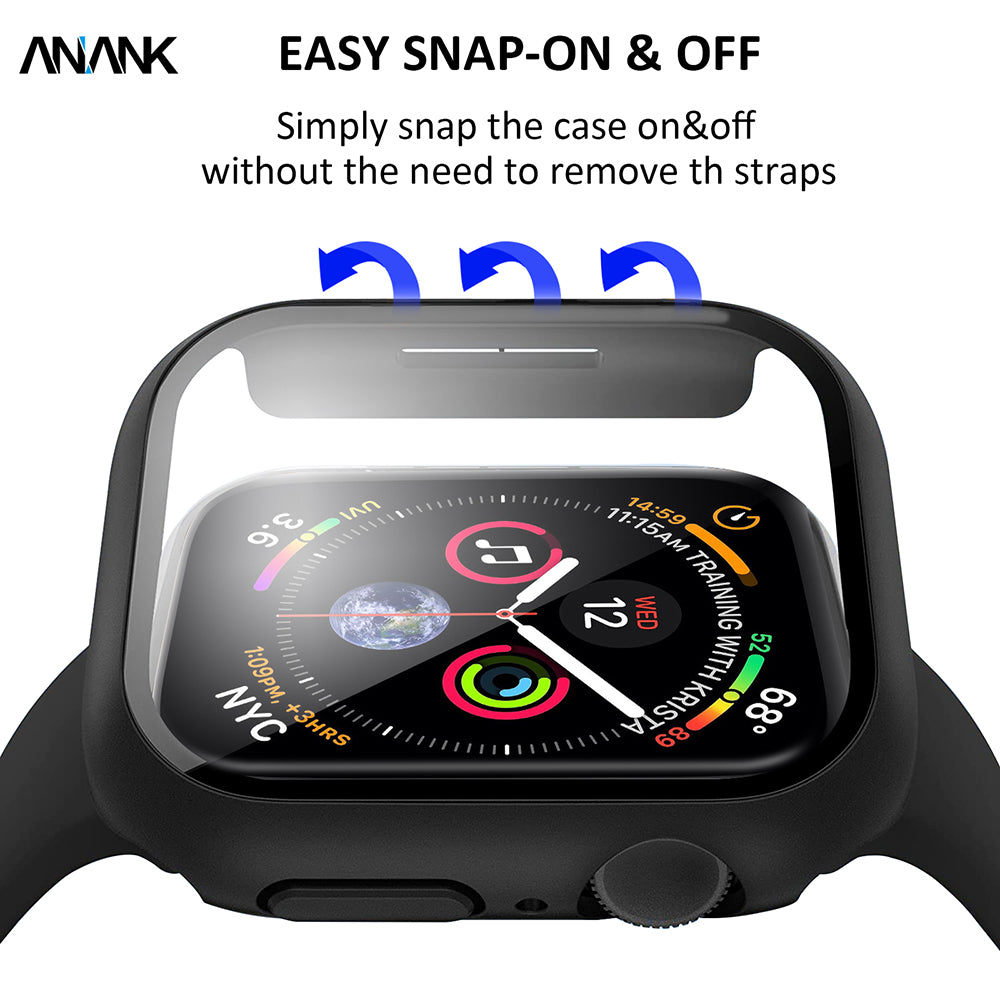 Capa Anank Screen Guard para Apple Watch Series 7 45mm, Preta