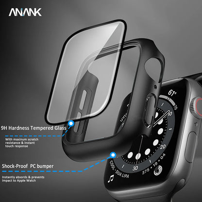Capa Anank Screen Guard para Apple Watch Series 7 45mm, Preta